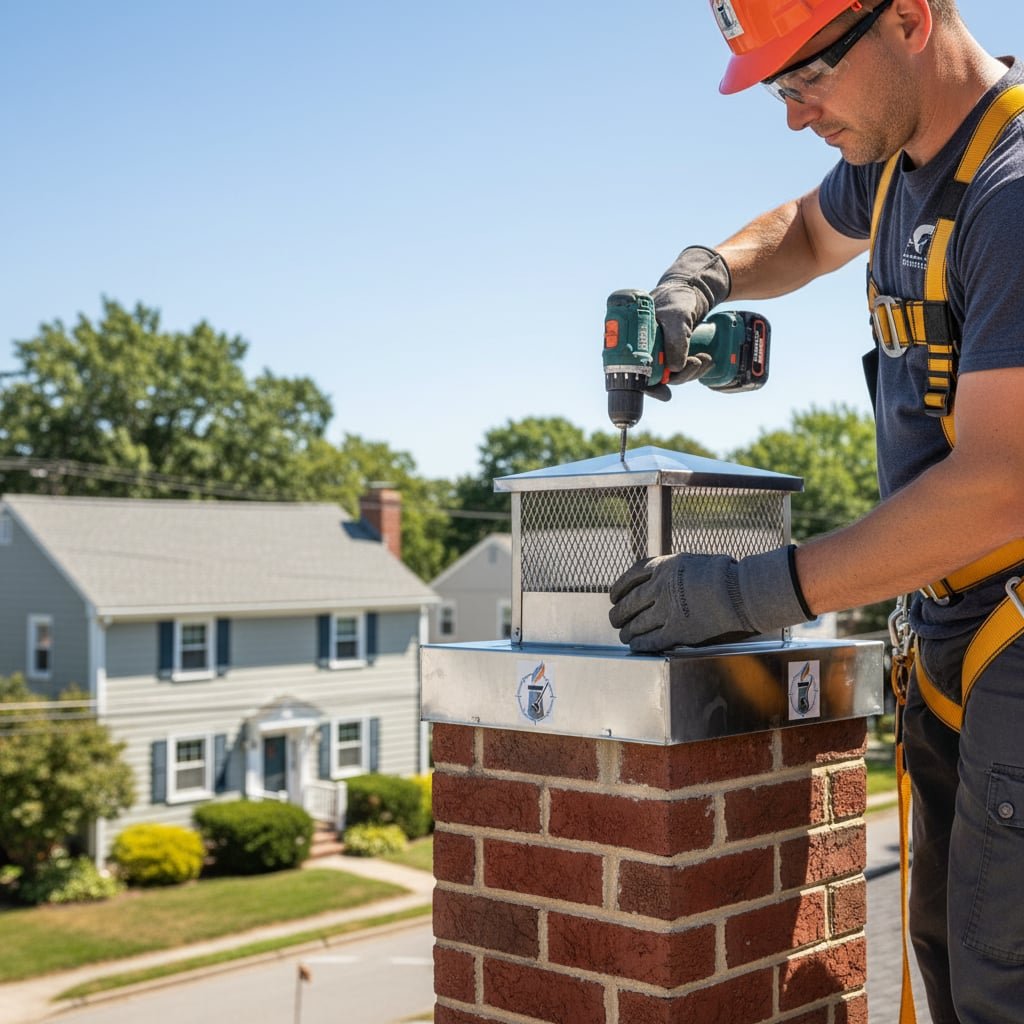 Boston Chimney Cap Installation